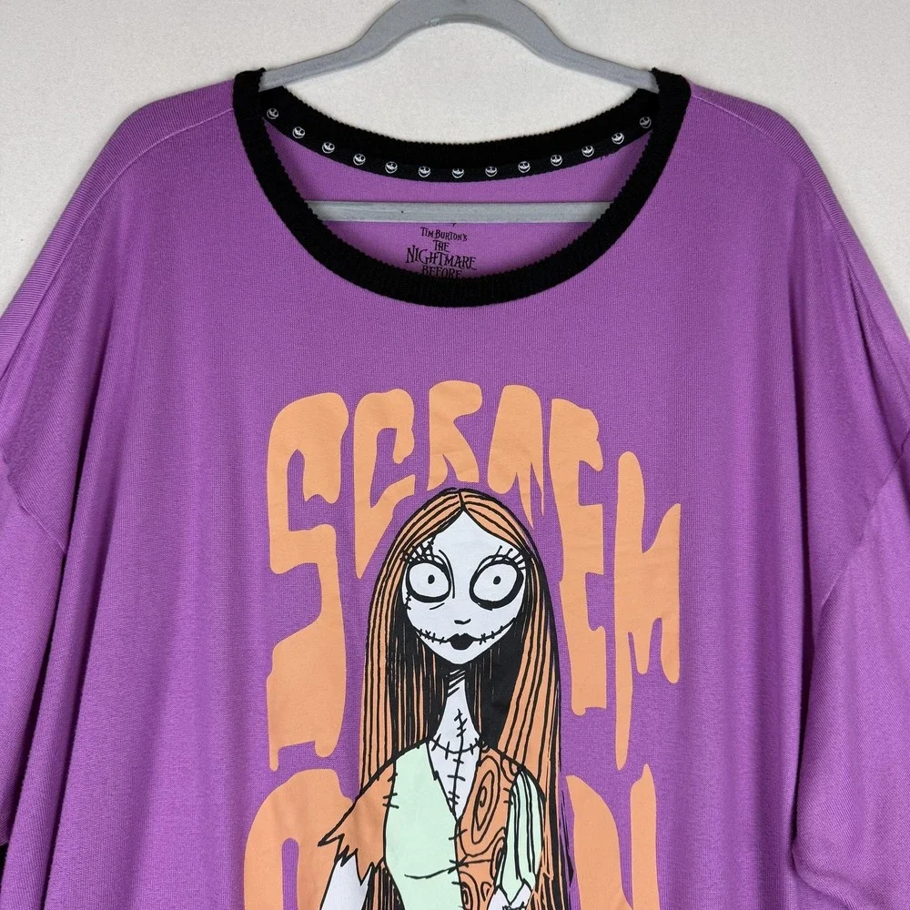 Disney Nightmare Before Christmas Sleepshirt Womens 3X Purple Sally Scream Queen